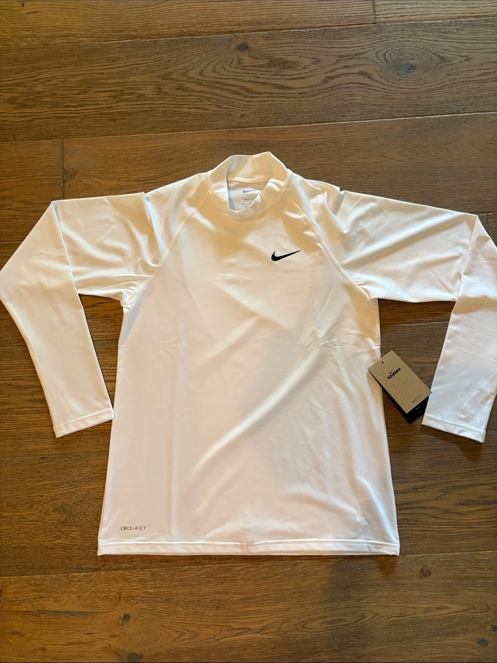 Nike White Long Sleeve Men's Swim Rash Guard